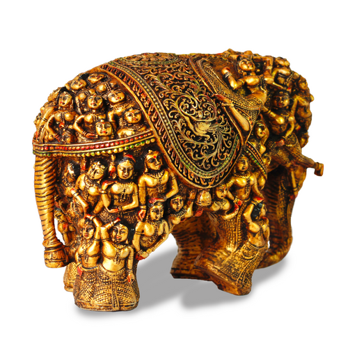 Rich Decorative Elephant Statue in Resin (Marble Dust)