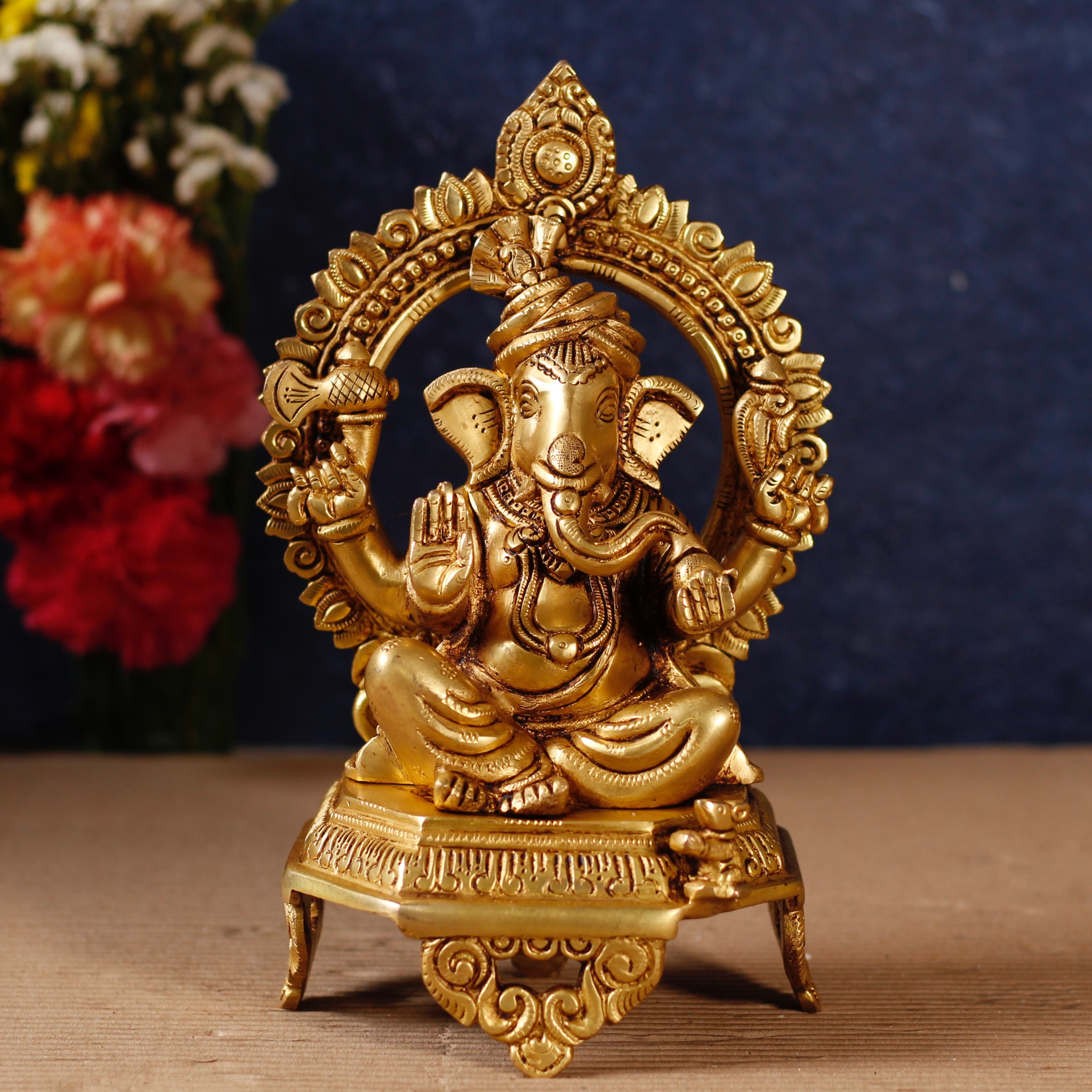 Brass Lord Ganesha 10.5"