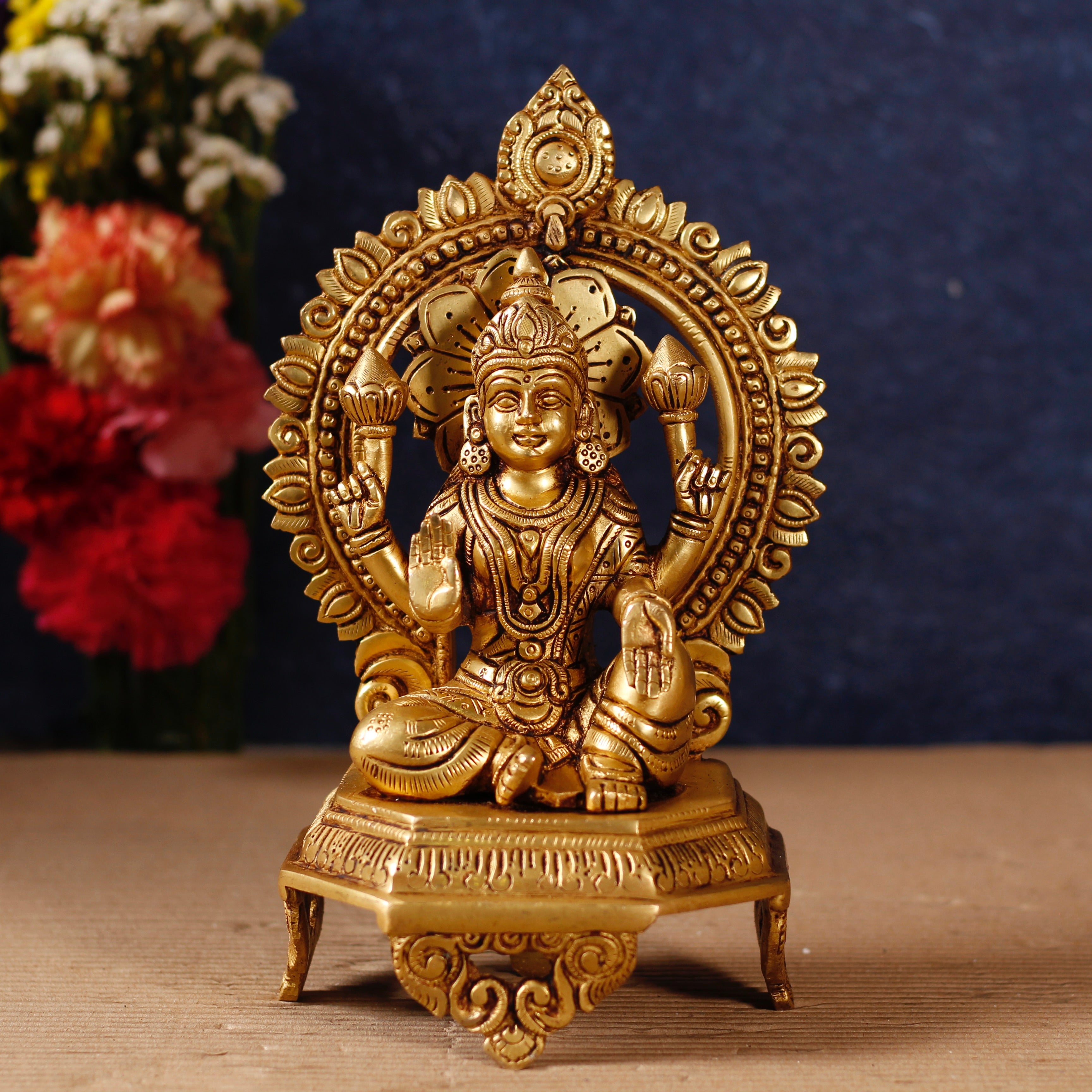 Brass godess Lakshmi 10.5"