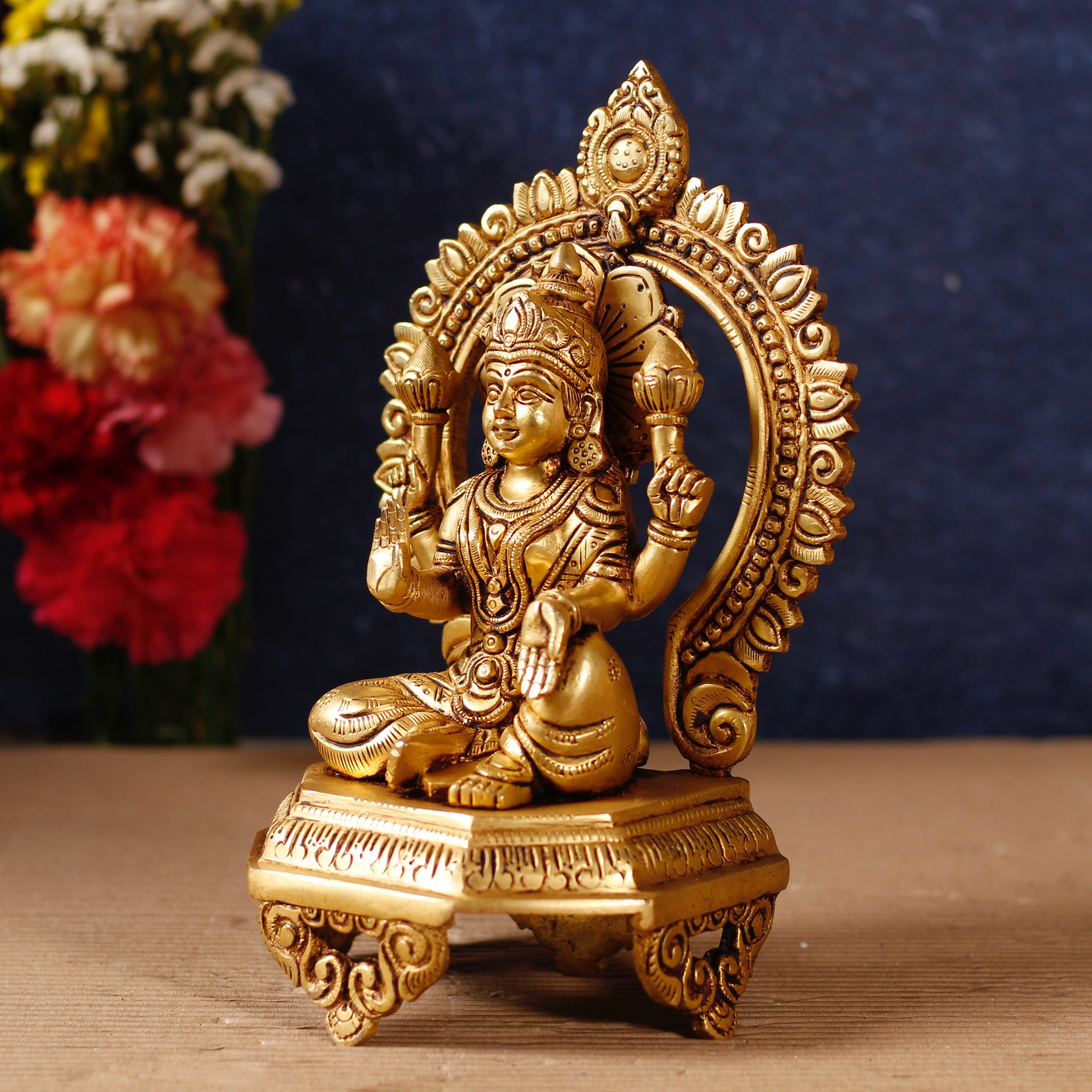 Brass godess Lakshmi 10.5"