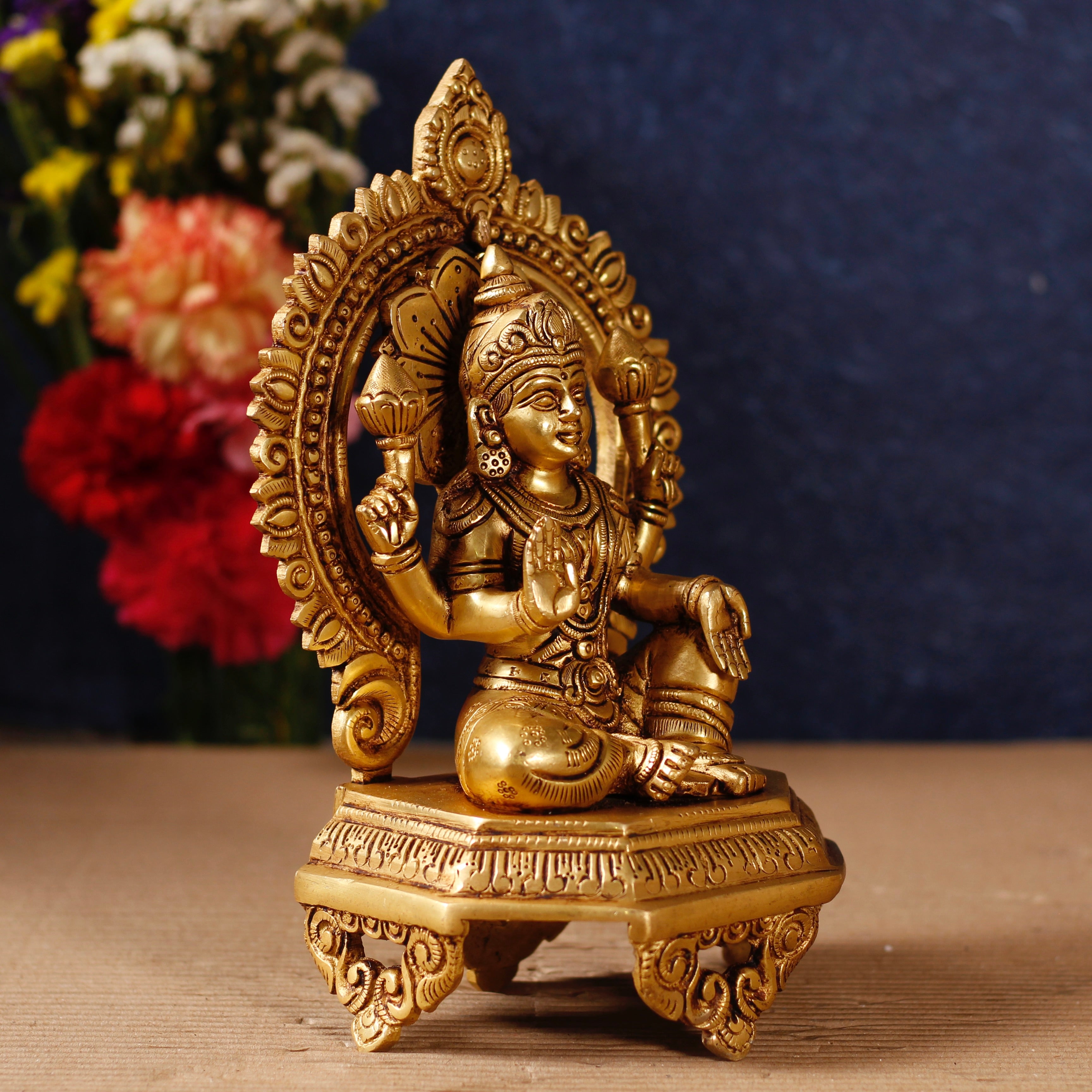 Brass godess Lakshmi 10.5"