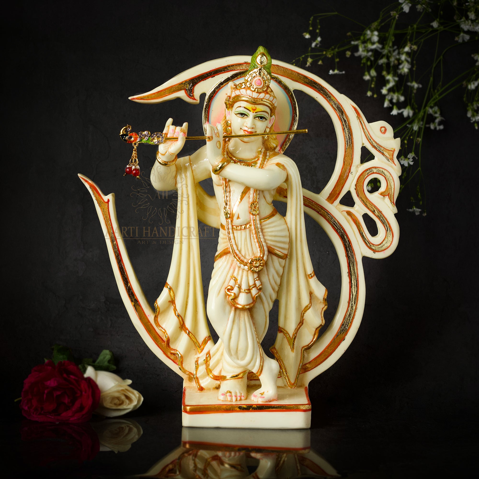 11" Most Elegant OM Krishna in polyresin