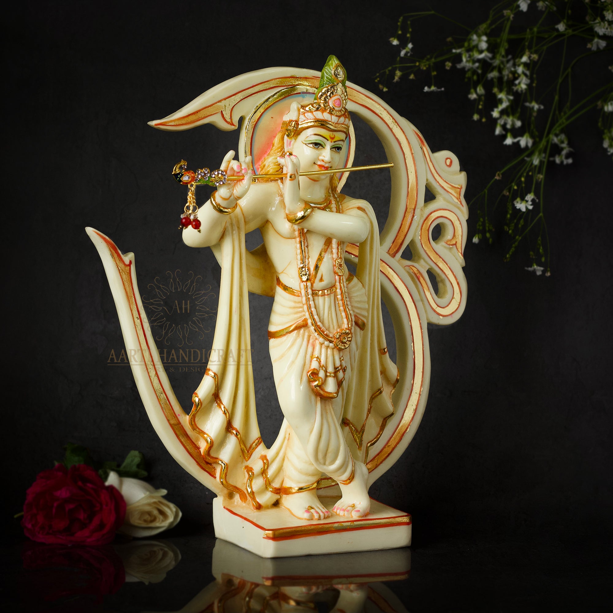 11" Most Elegant OM Krishna in polyresin