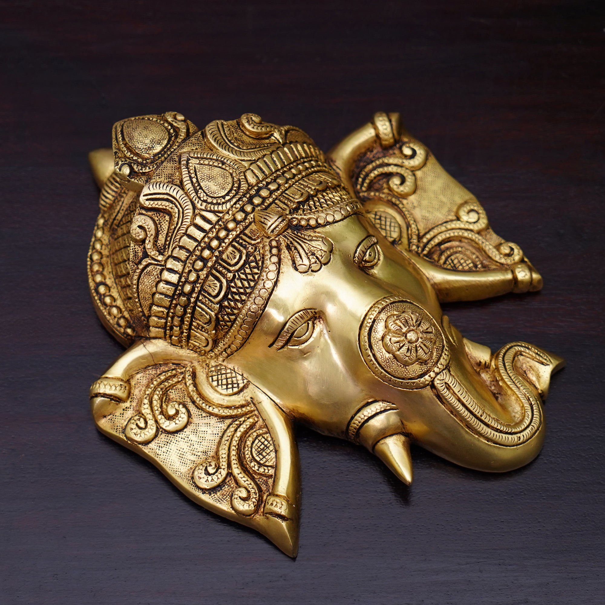Brass Elephant Face Mask