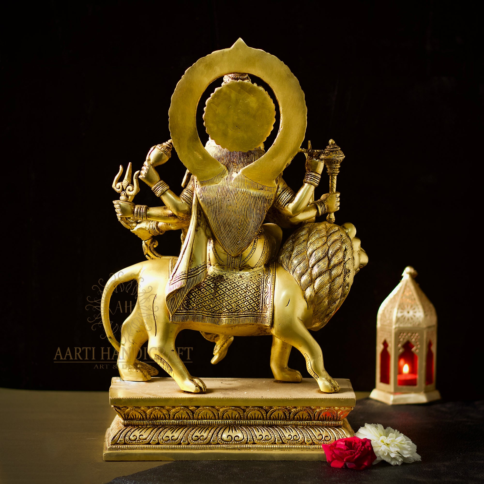Brass Goddess Maa Durga/Ambe/Sherawali Idol With 8 Armed