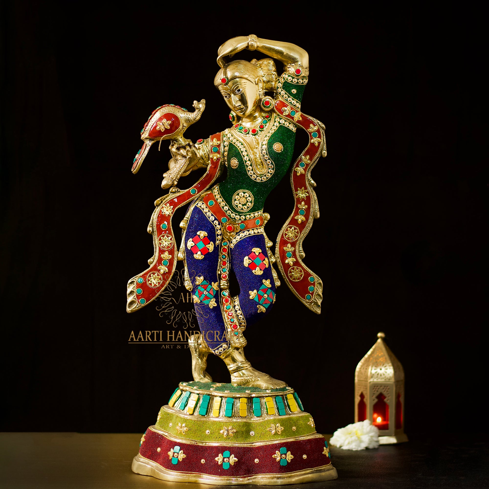24" Brass Multicolor Dancing Doll