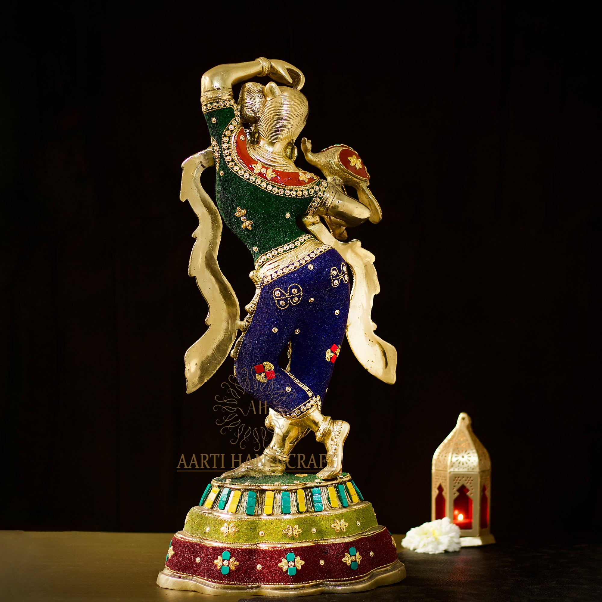 24" Brass Multicolor Dancing Doll