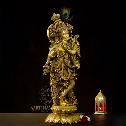 Divine Soul Brass Radha Krishna Idol In 26 Inches