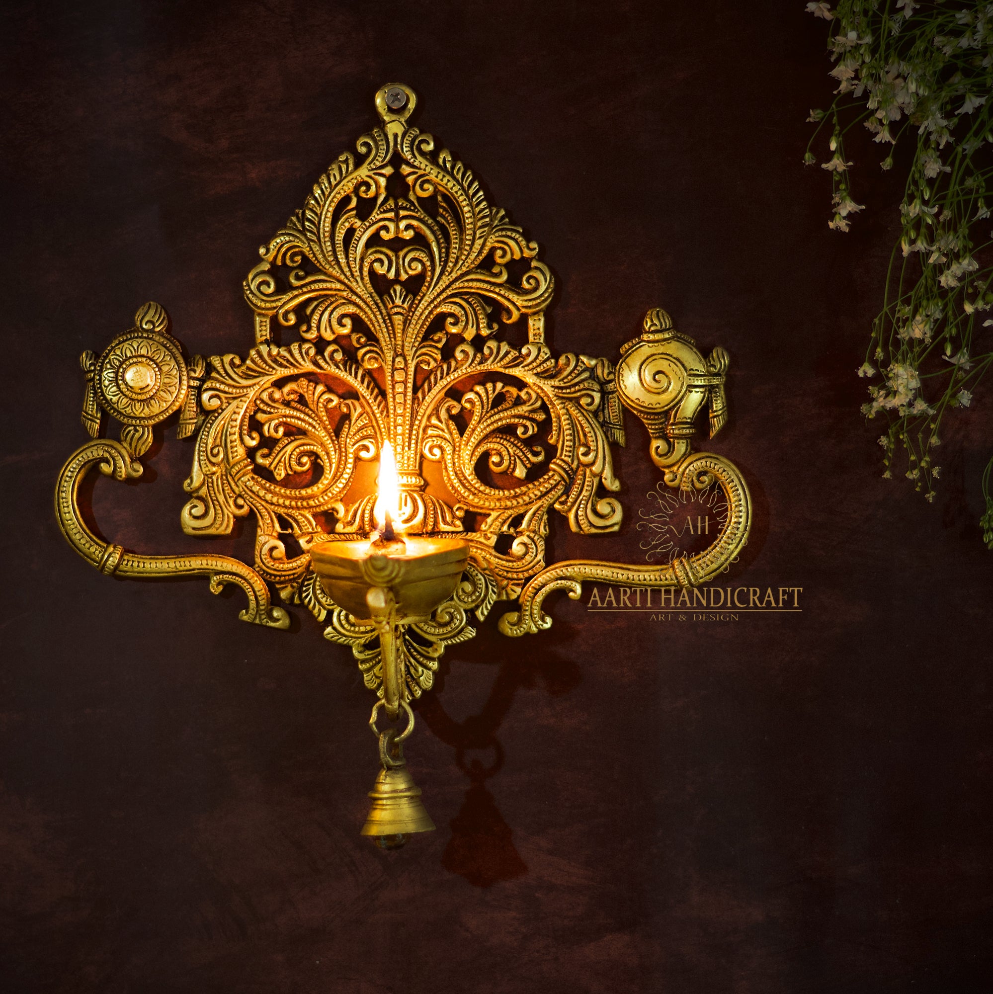 Wall Hanging Brass Diya