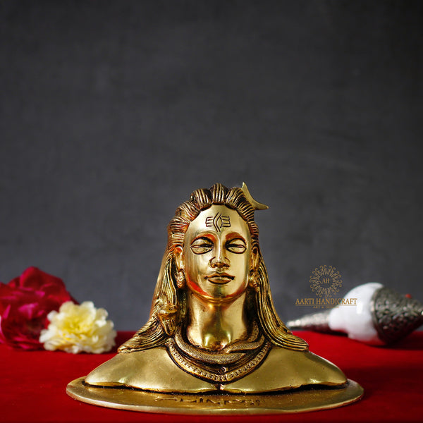 Lord Shiva Head in Brass