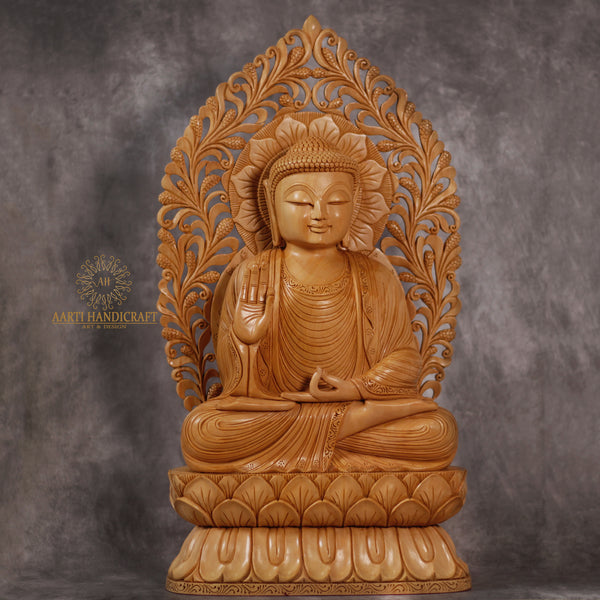 21' Blessing Buddha | Sitting Posture | Teak Wood