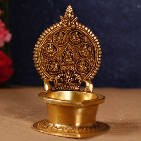 7" Ashtalakshmi Brass Diya For Puja/Festive