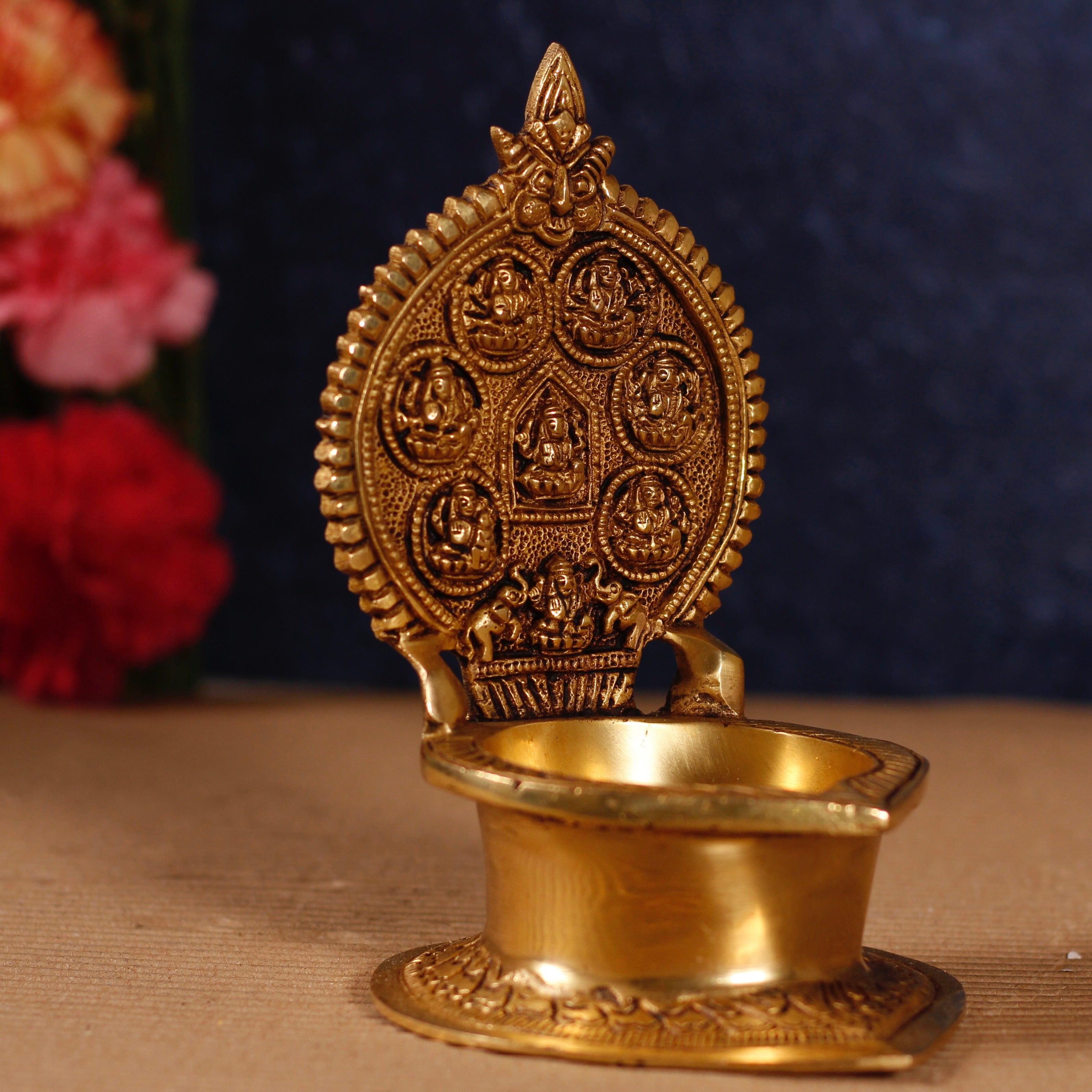 7" Ashtalakshmi Brass Diya For Puja/Festive