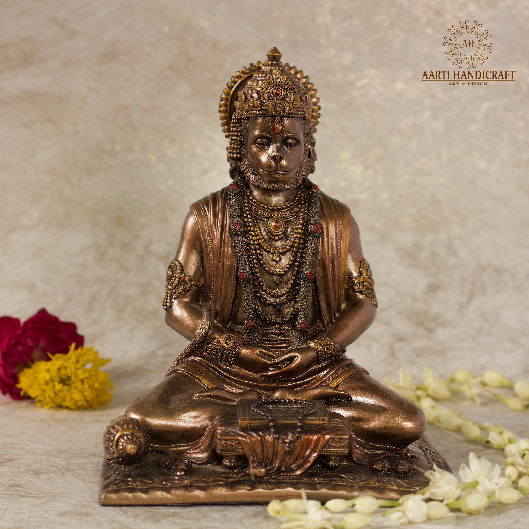 Reading Ramayana Path Hanuman Statue | Marble Dust