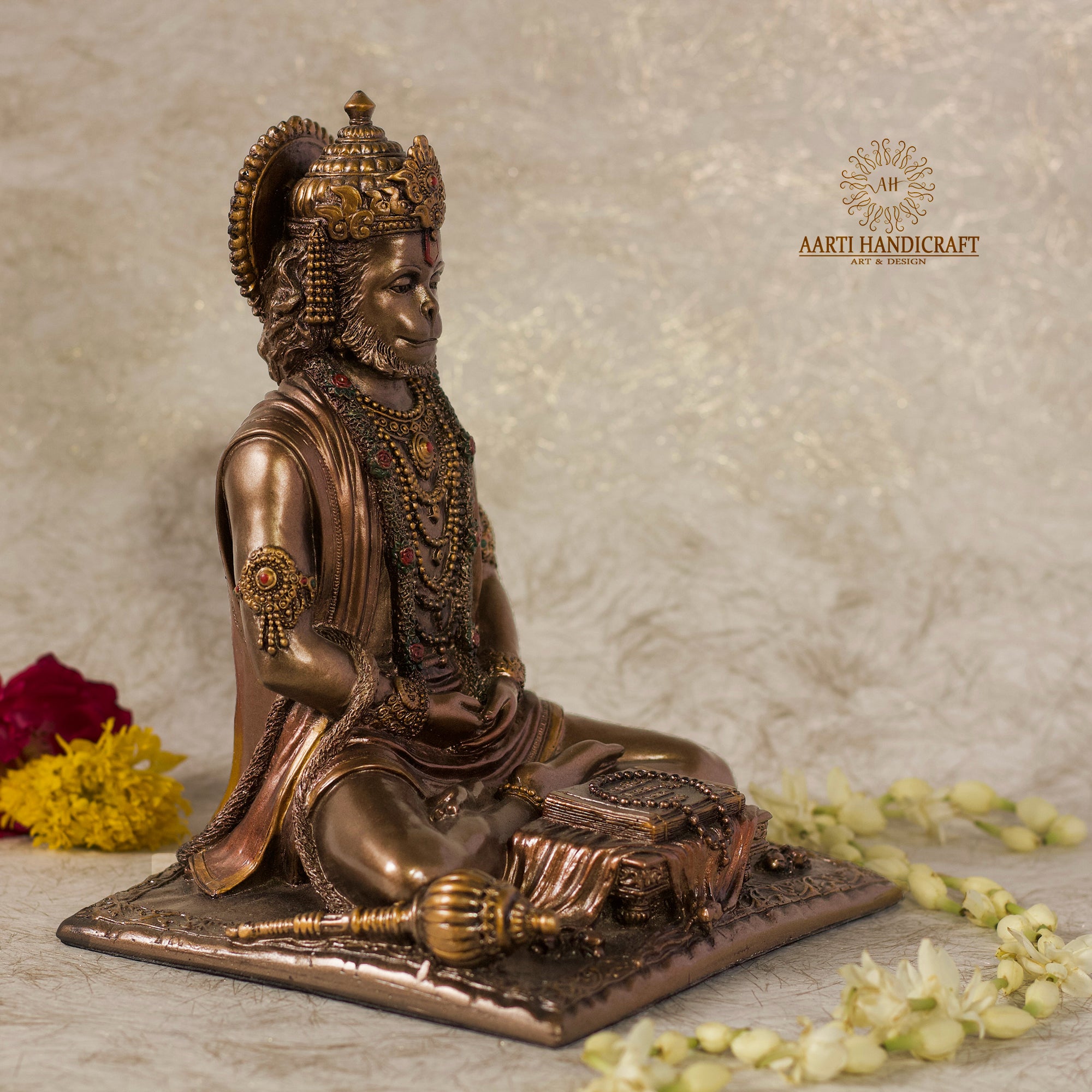 Reading Ramayana Path Hanuman Statue | Marble Dust