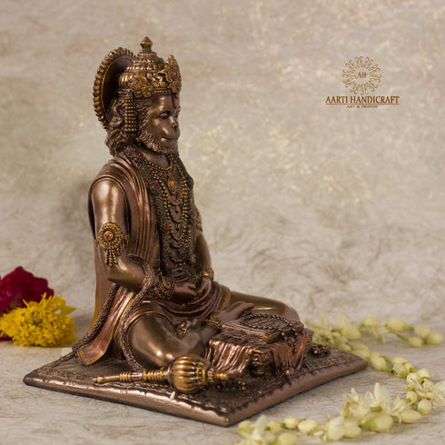 Reading Ramayana Path Hanuman Statue | Marble Dust