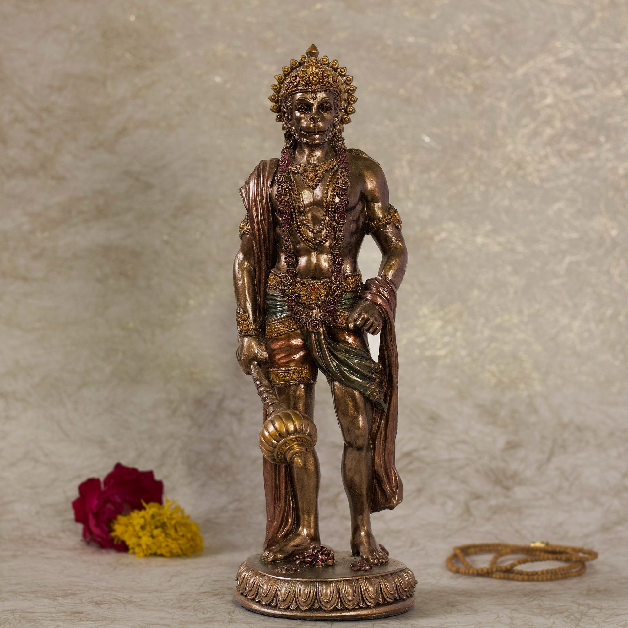 10" Standing Hanuman In Marble Dust