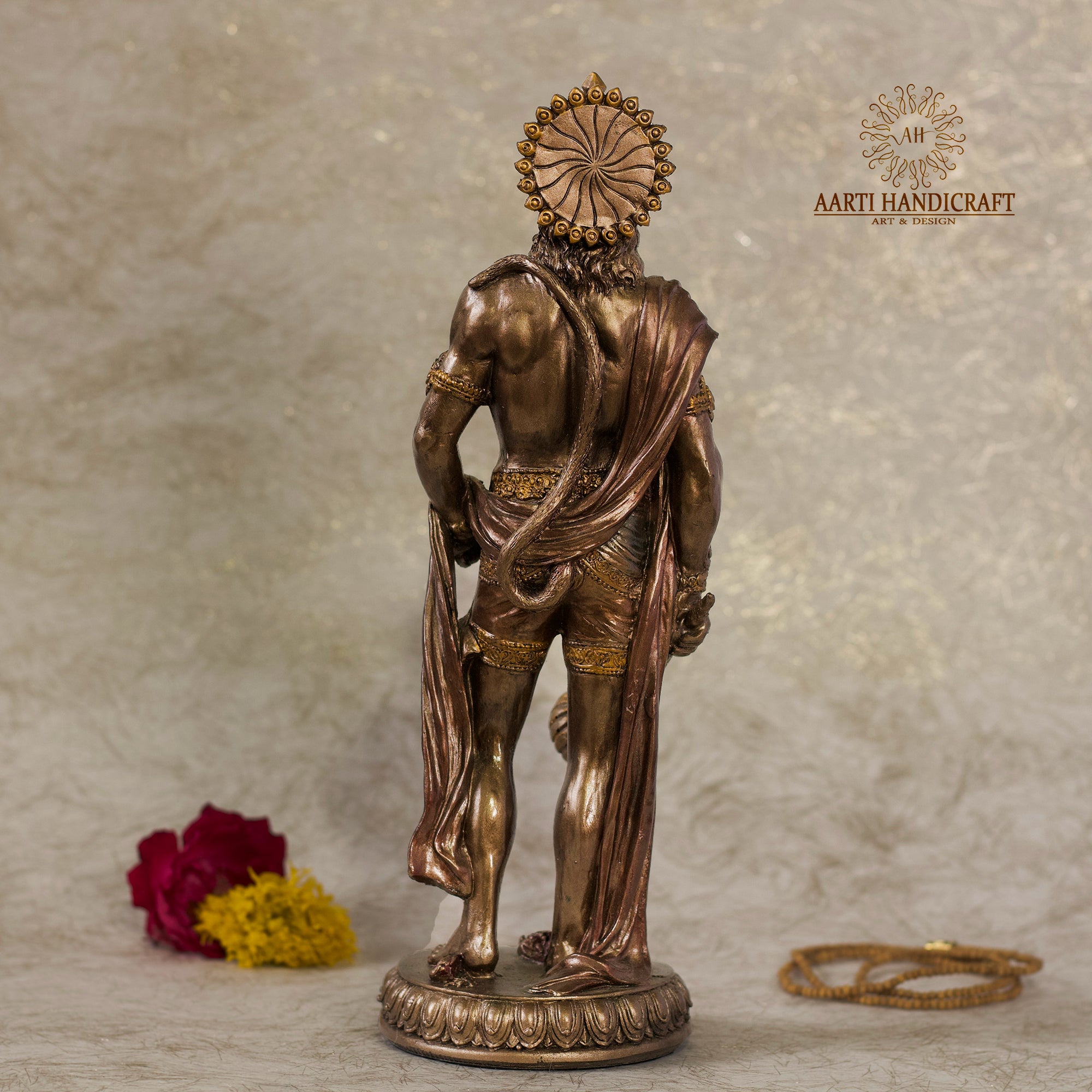 10" Standing Hanuman In Marble Dust