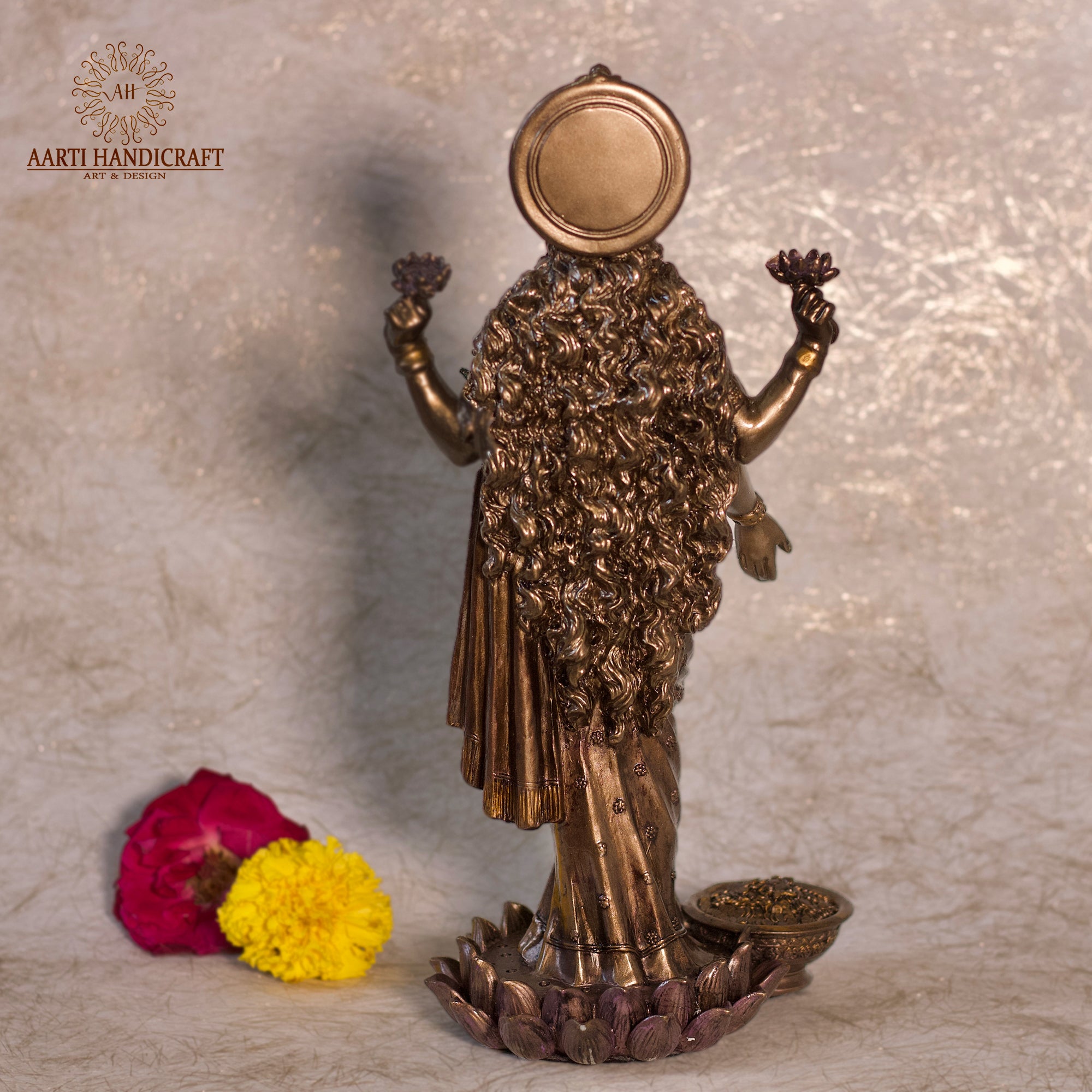 10" Standing Lakshmi In Copper Finish