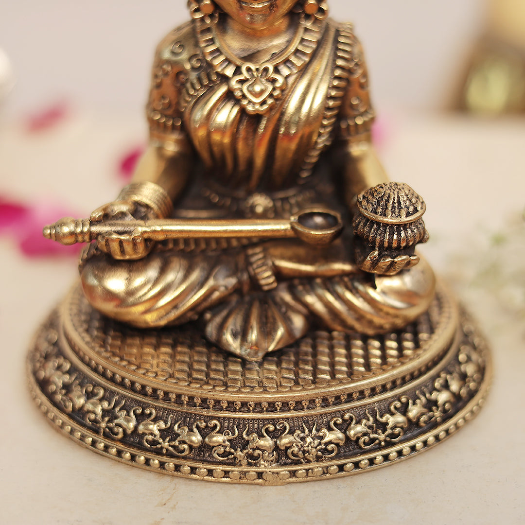 Superfine Brass Maa Annapurna Devi - Goddess Of Nourishment (5 Inches-12Cm)
