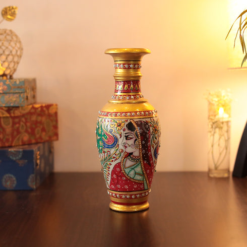 Hand Painted Designer Decorative Marble Flower Vase/Pot