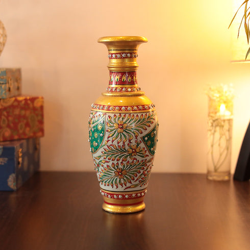 Hand Painted Designer Decorative Marble Flower Vase/Pot