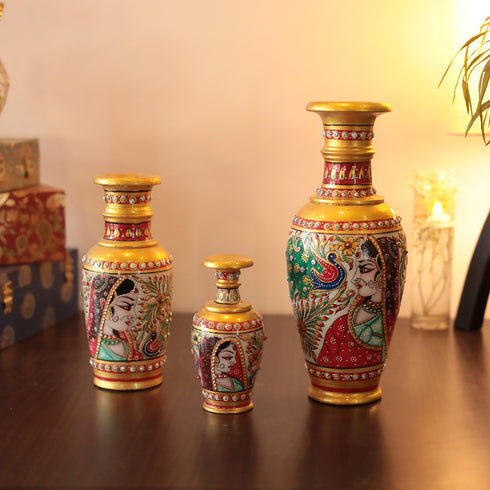 Hand Painted Designer Decorative Marble Flower Vase/Pot