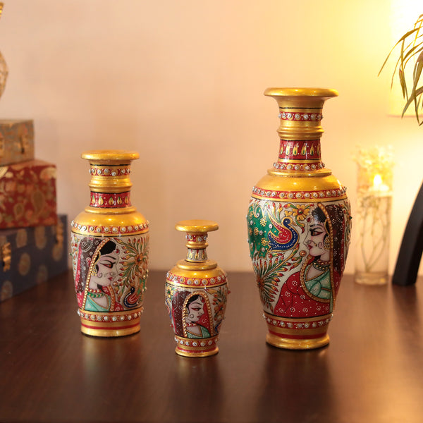 Hand Painted Designer Decorative Marble Flower Vase/Pot