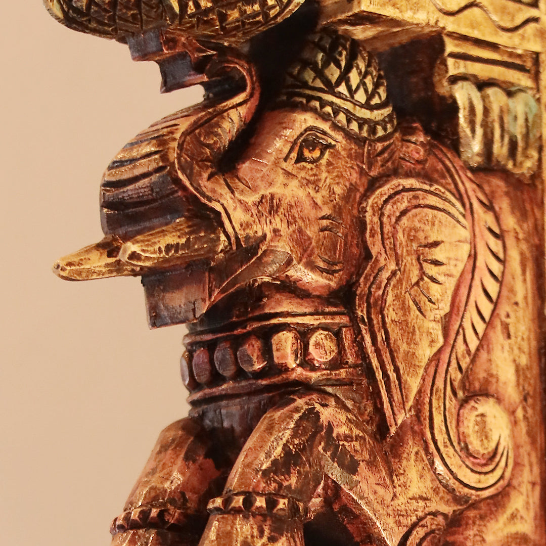 Artistic Sitting Elephant Design Door Bracket/Wall Hanging/Corbels In 12 inches