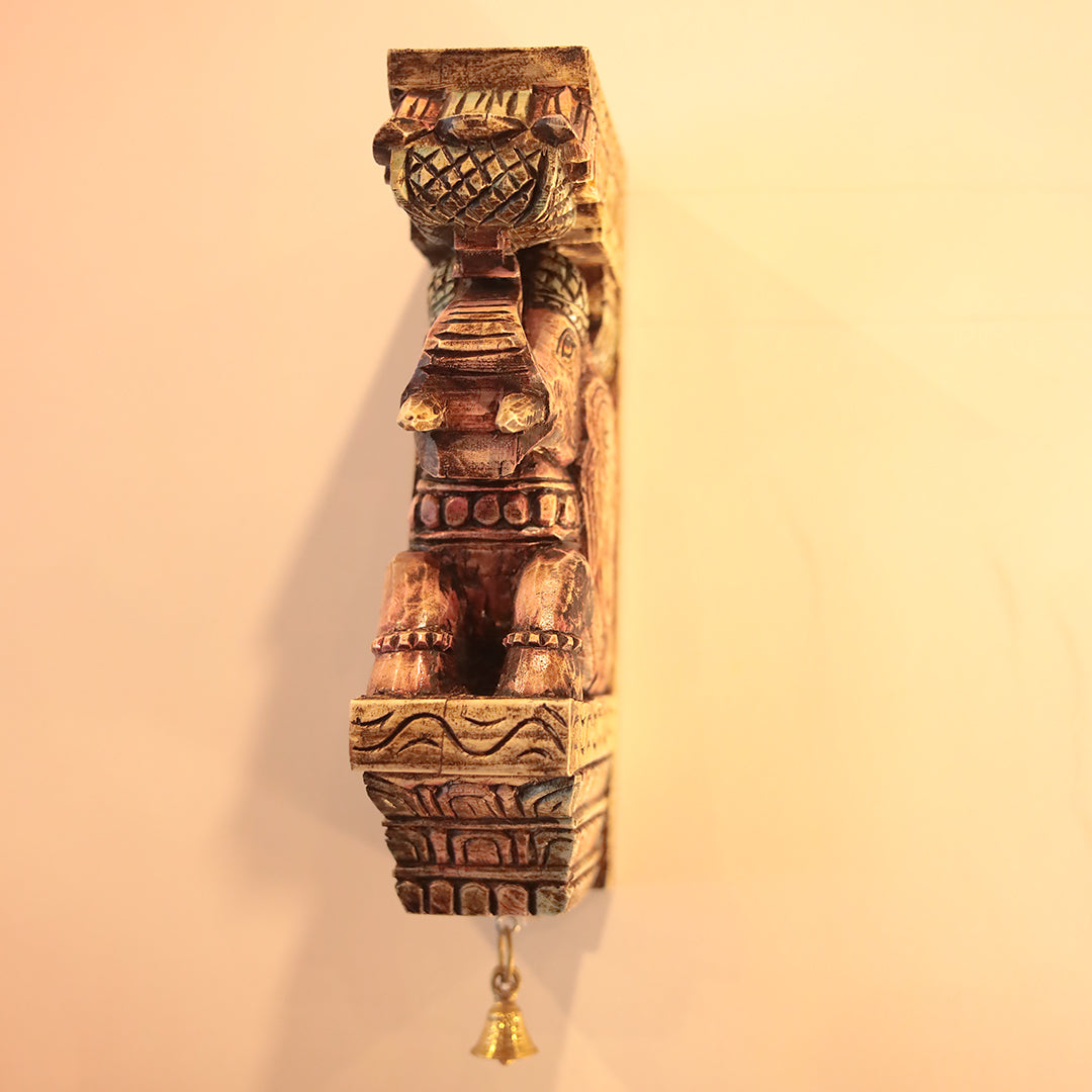 Artistic Sitting Elephant Design Door Bracket/Wall Hanging/Corbels In 12 inches