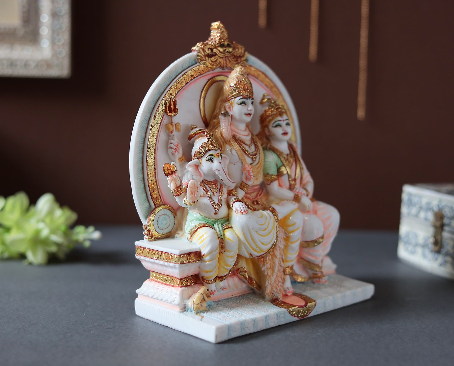 Shiv Parivar Idol In Resin (Marble Dust)