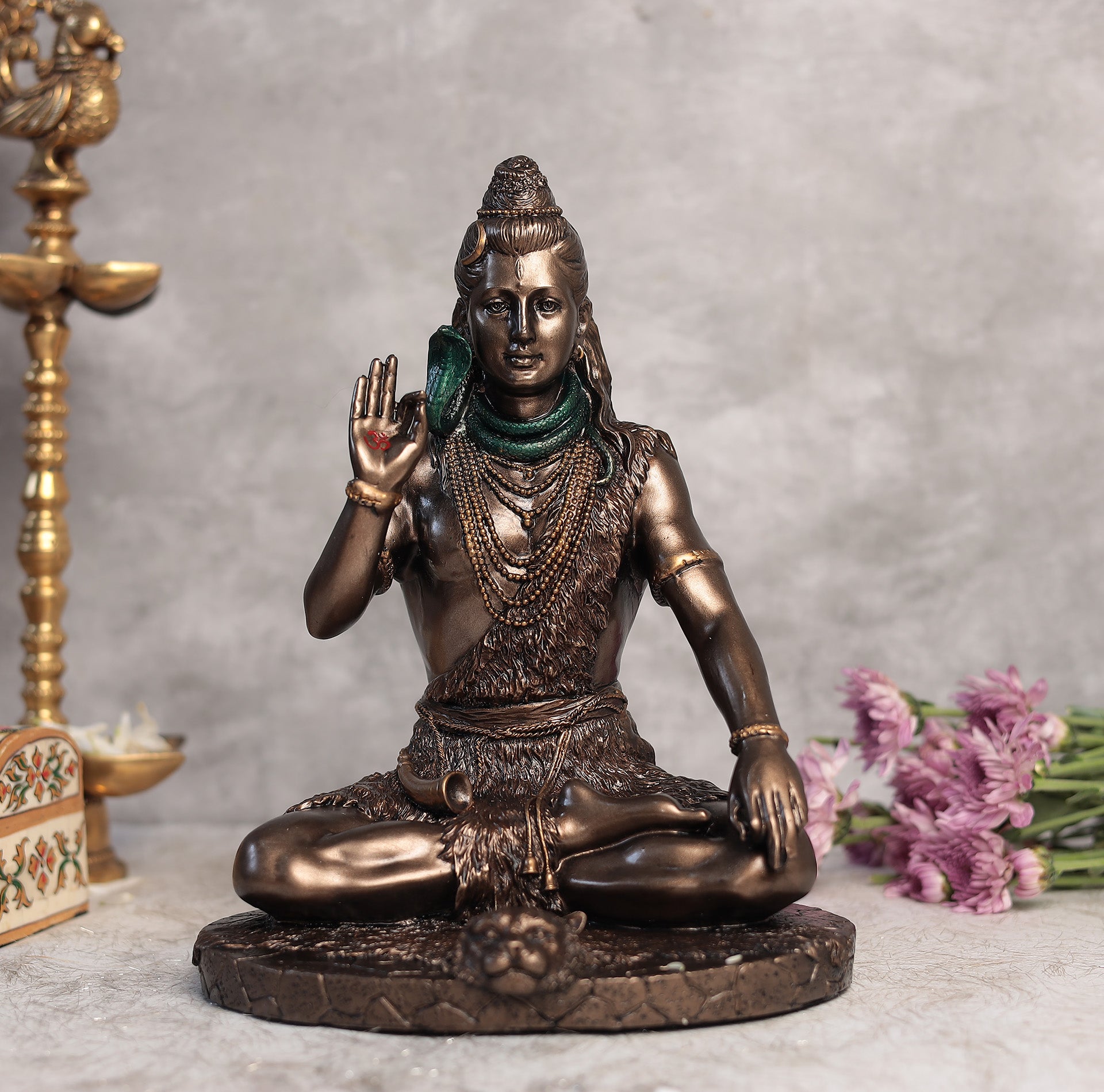 Blessing Shiva Idol In Copper Finish