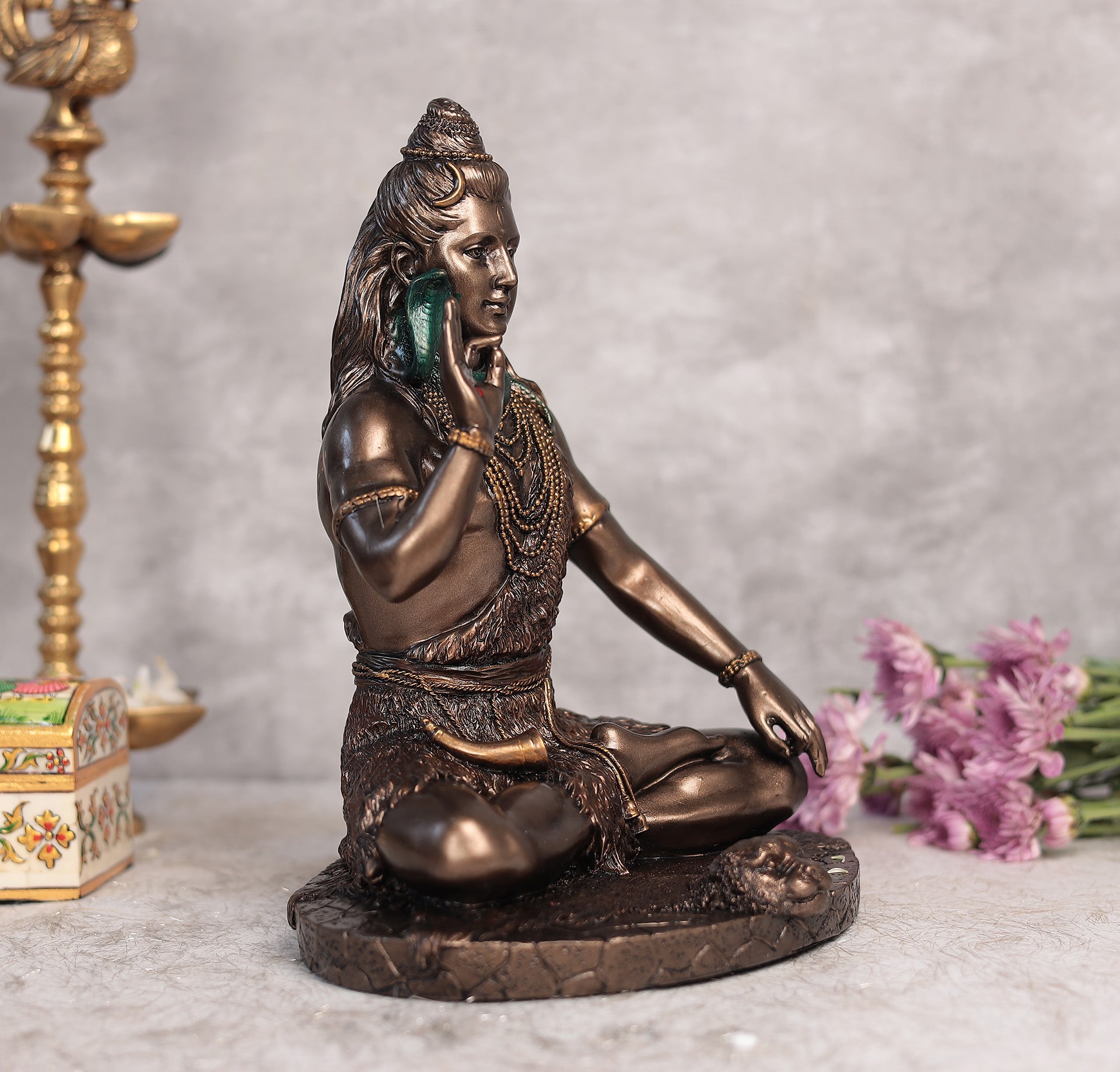Blessing Shiva Idol In Copper Finish