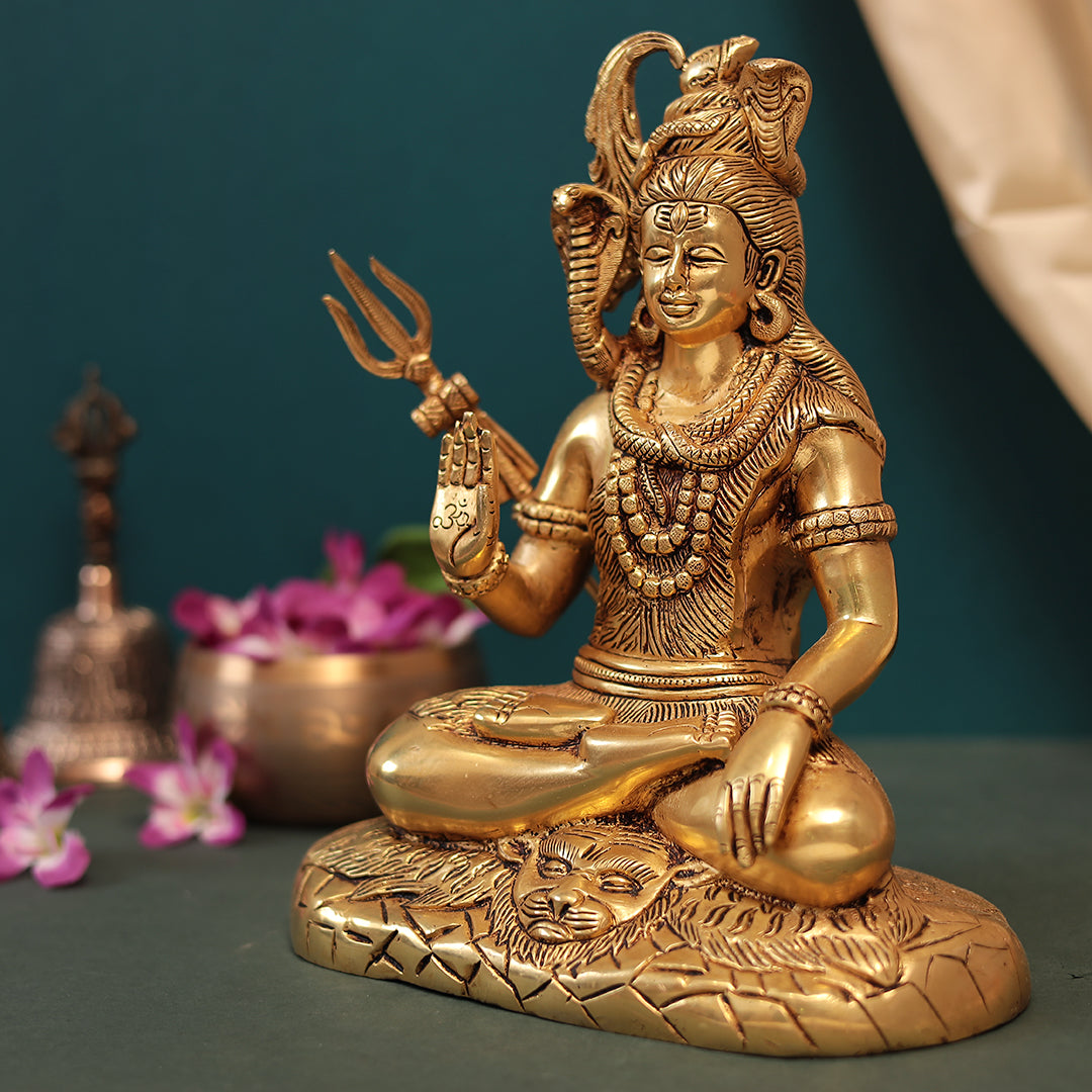 Fine Brass Shiva Idol in 11.5 Inches