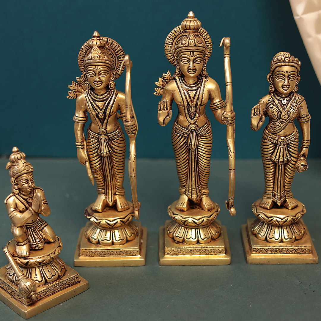 Brass Ram Darbar Statue in 10.5 Inches (26.67 Cm)