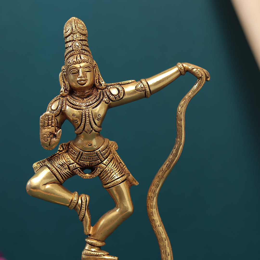 Brass Dancing Kalinga Krishna Idol in 30 Cm (12 Inches)
