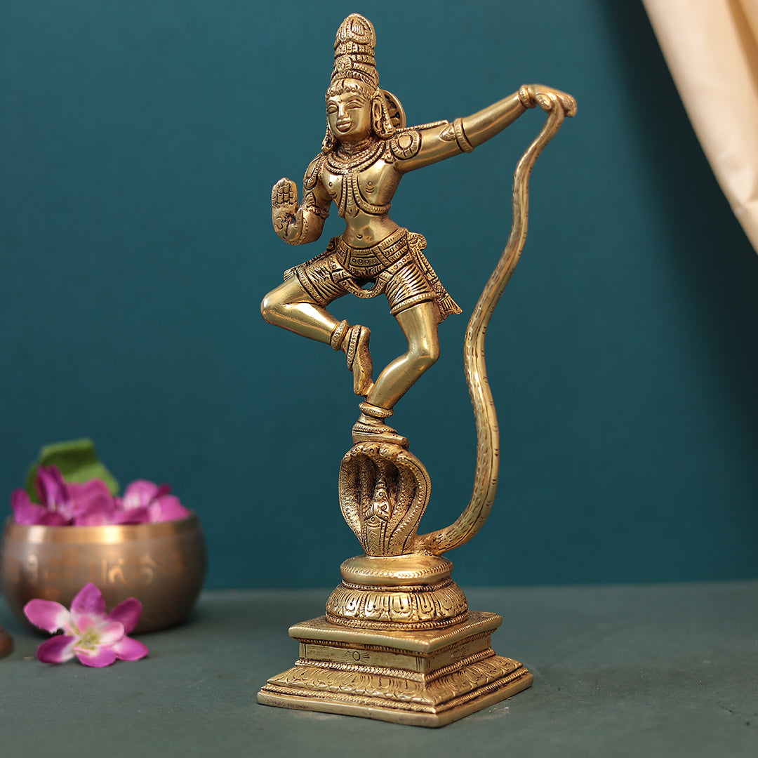 Brass Dancing Kalinga Krishna Idol in 30 Cm (12 Inches)