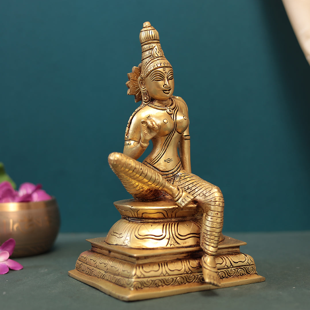 Brass Auspicious Seated Maa Parvati or Uma In 10" (25 Cm)