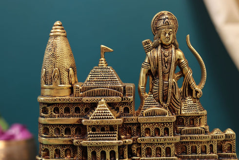 Brass Shree Ram Mandir Wall Décor For Home or Mandir