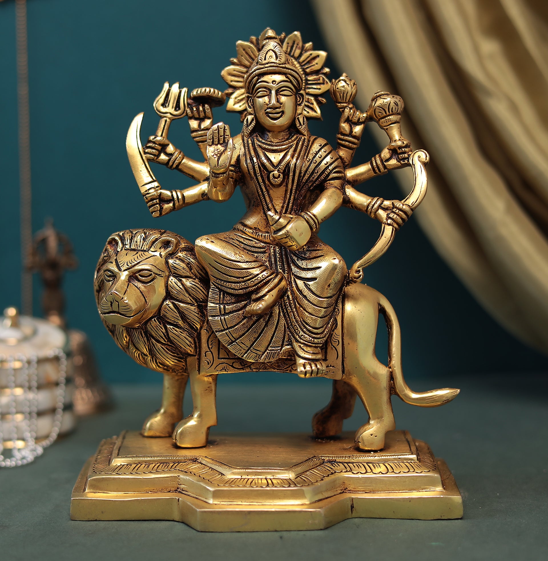 Brass Maa Ambe/Durga/Gauri Idol In 9 Inches (22.8 Cms)