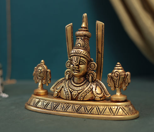 Brass Tirupati Balaji/Venkateshwara Bust Idol