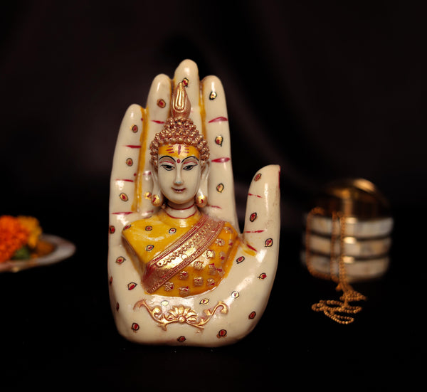 Good Luck Palm Buddha Showpiece For Home or Office Décor