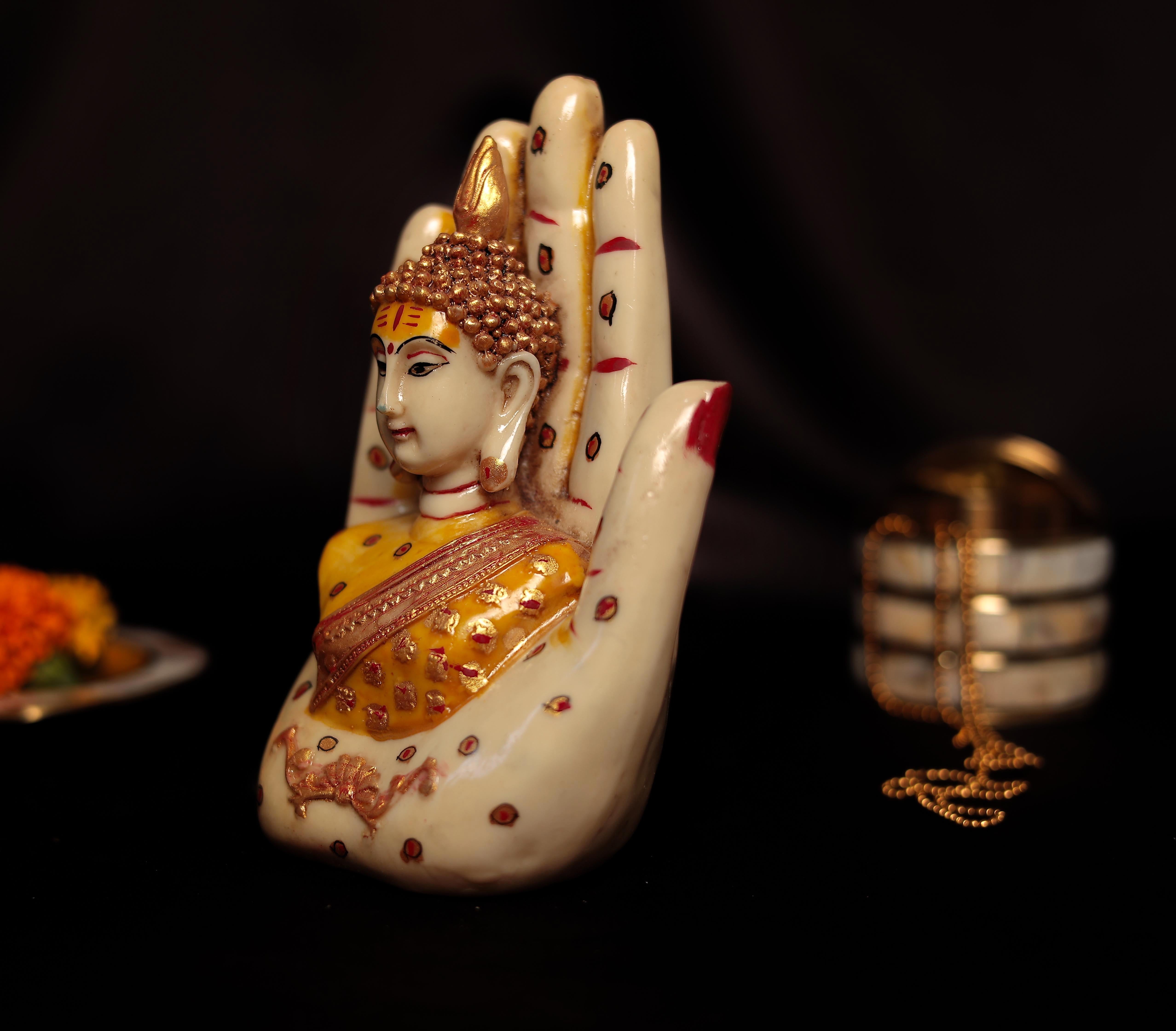 Good Luck Palm Buddha Showpiece For Home or Office Décor