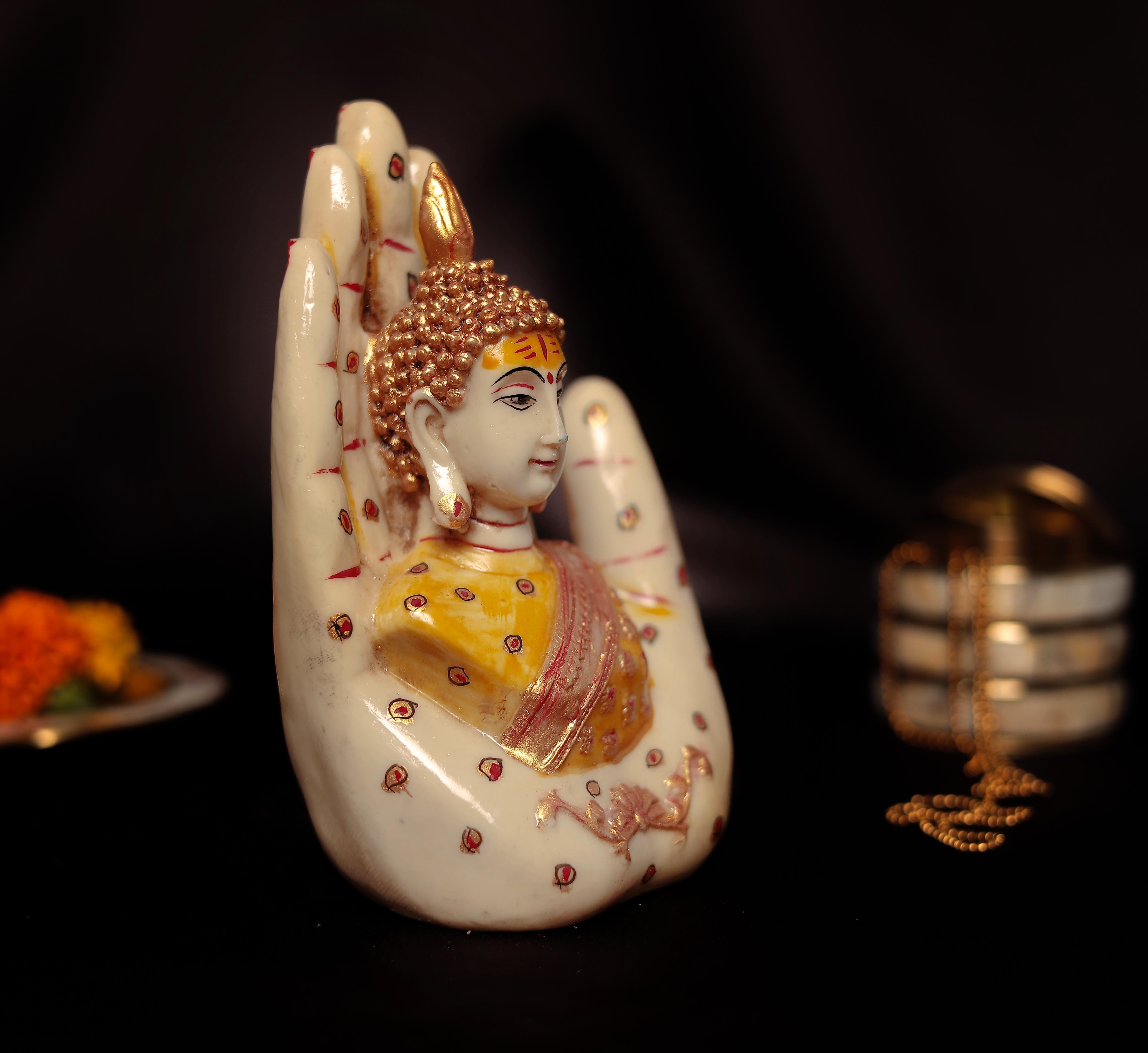 Good Luck Palm Buddha Showpiece For Home or Office Décor