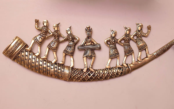 Superfine Brass Tribal Folk Dancers Wall Hanging Decorative Plate For Home/office