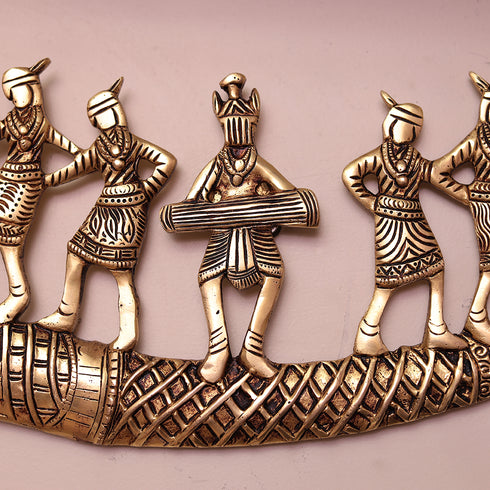 Superfine Brass Tribal Folk Dancers Wall Hanging Decorative Plate For Home/office