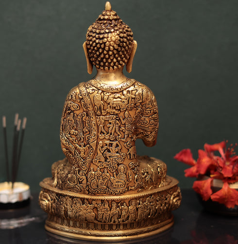 Premium Fine Carving Blessing Buddha In 13 Inches (33 Cm)