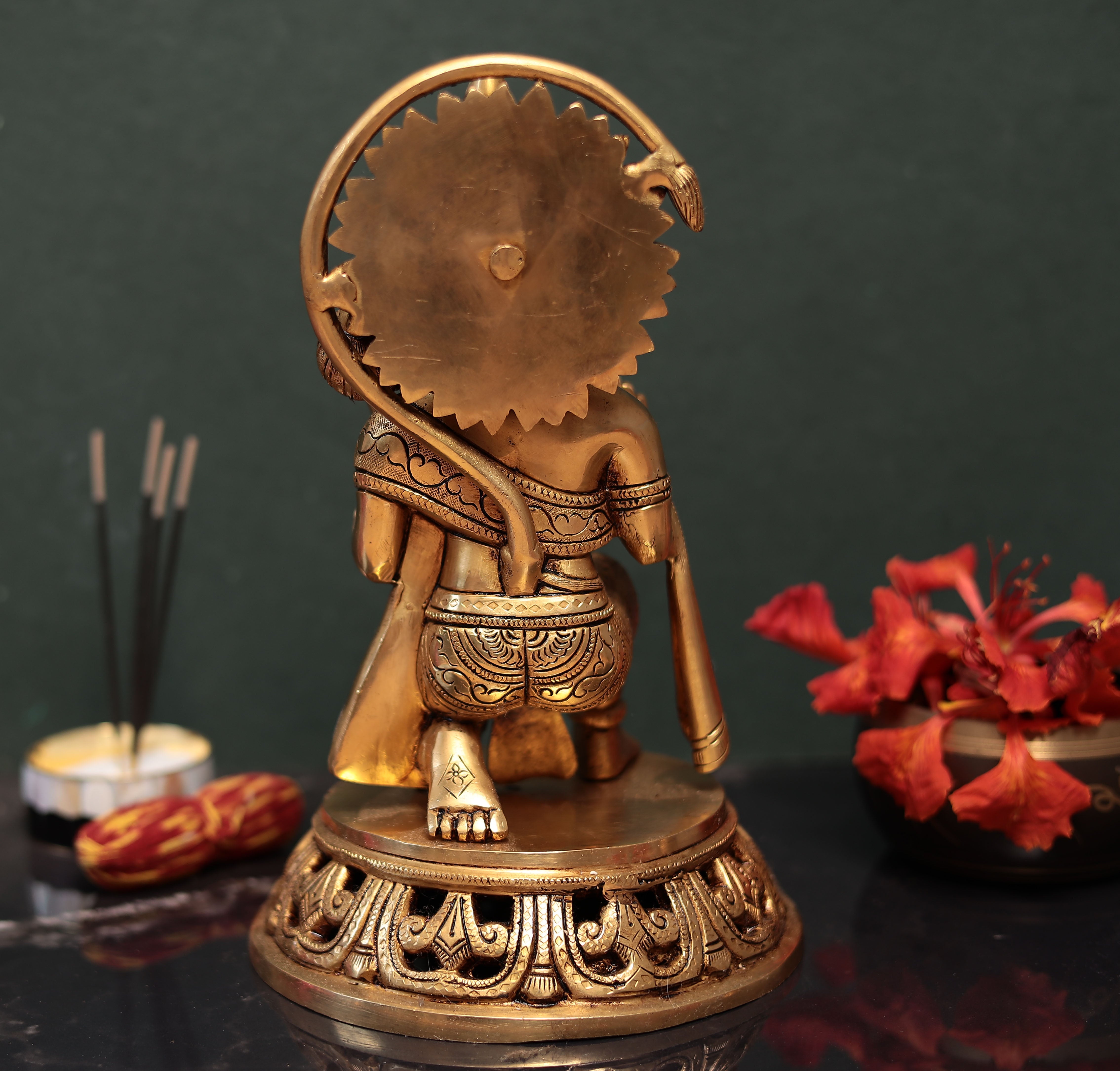 Brass Blessing Hanuman for Puja and Décor In 12 inches