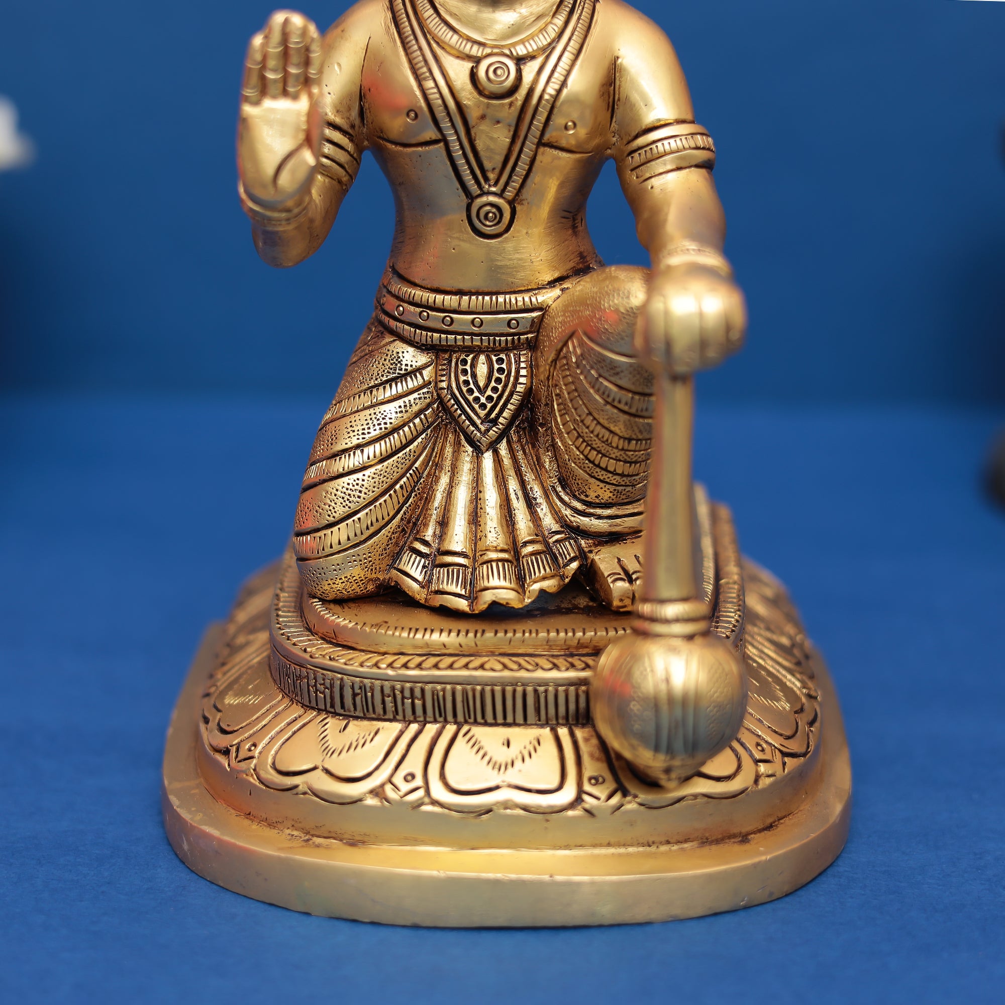Brass Exquisitely Handcrafted Hanuman Idol in 10 Inches