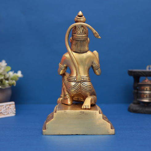 Brass Exquisitely Handcrafted Hanuman Idol in 10 Inches